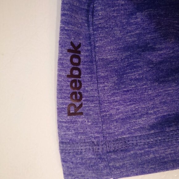Reebok Ladies Purple Play Dry Tie Funnel Neck Athletic Top - Picture 4 of 11